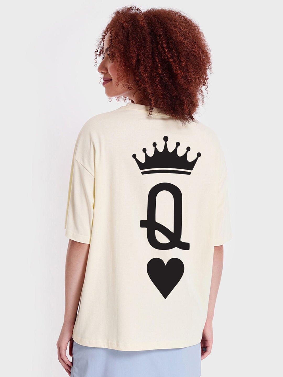 Bewakoof The Queen Typography Oversized Drop-Shoulder Sleeves Pure Cotton T-shirt, Off white
Bewakoof The Queen Typography Oversized Drop-Shoulder Sleeves Pure Cotton T-shirt, Off white