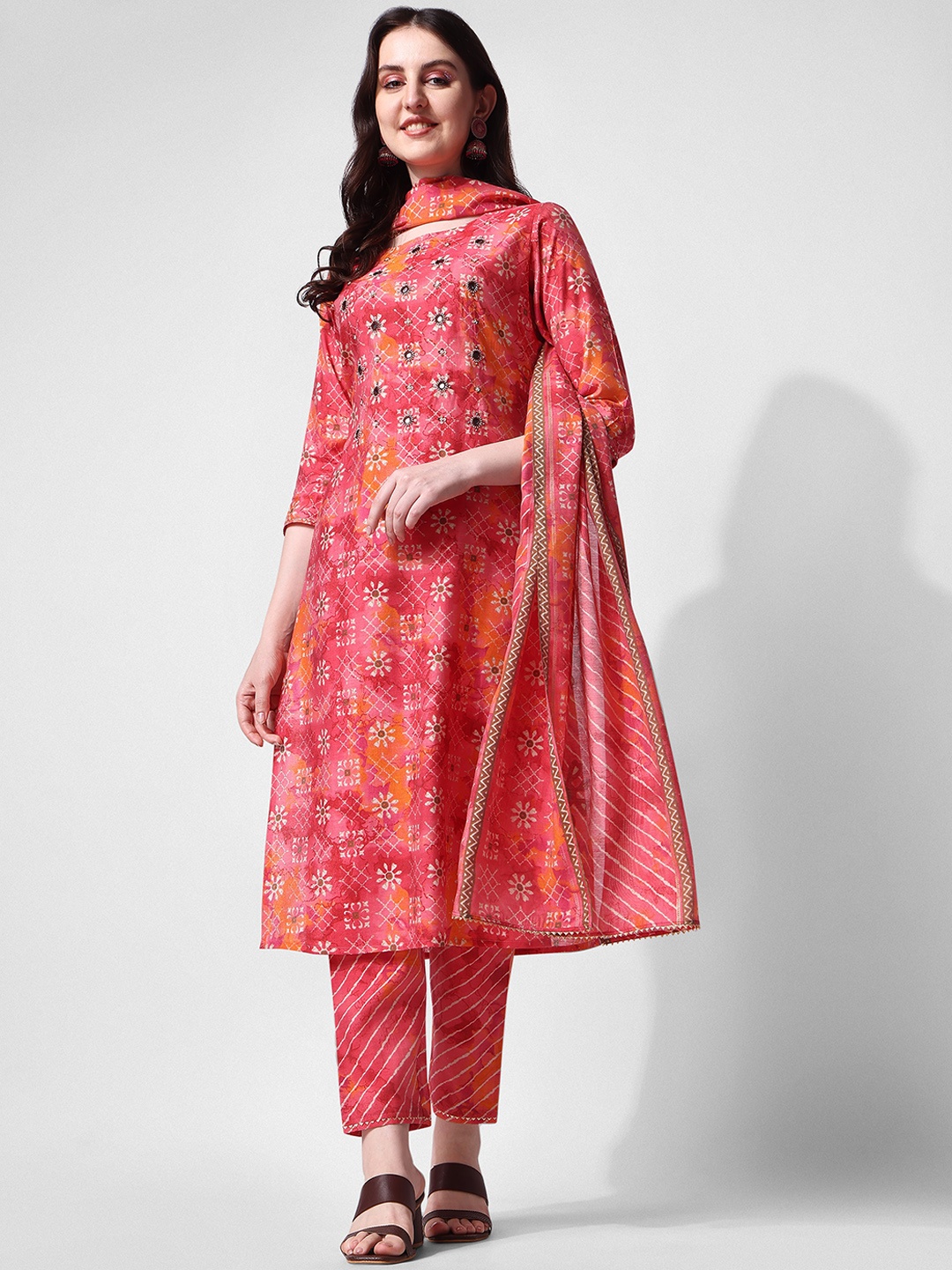 Berrylicious Women Embroidered Chanderi Cotton Kurta with Trousers & With Dupatta, Pink
Berrylicious Women Embroidered Chanderi Cotton Kurta with Trousers & With Dupatta, Pink
