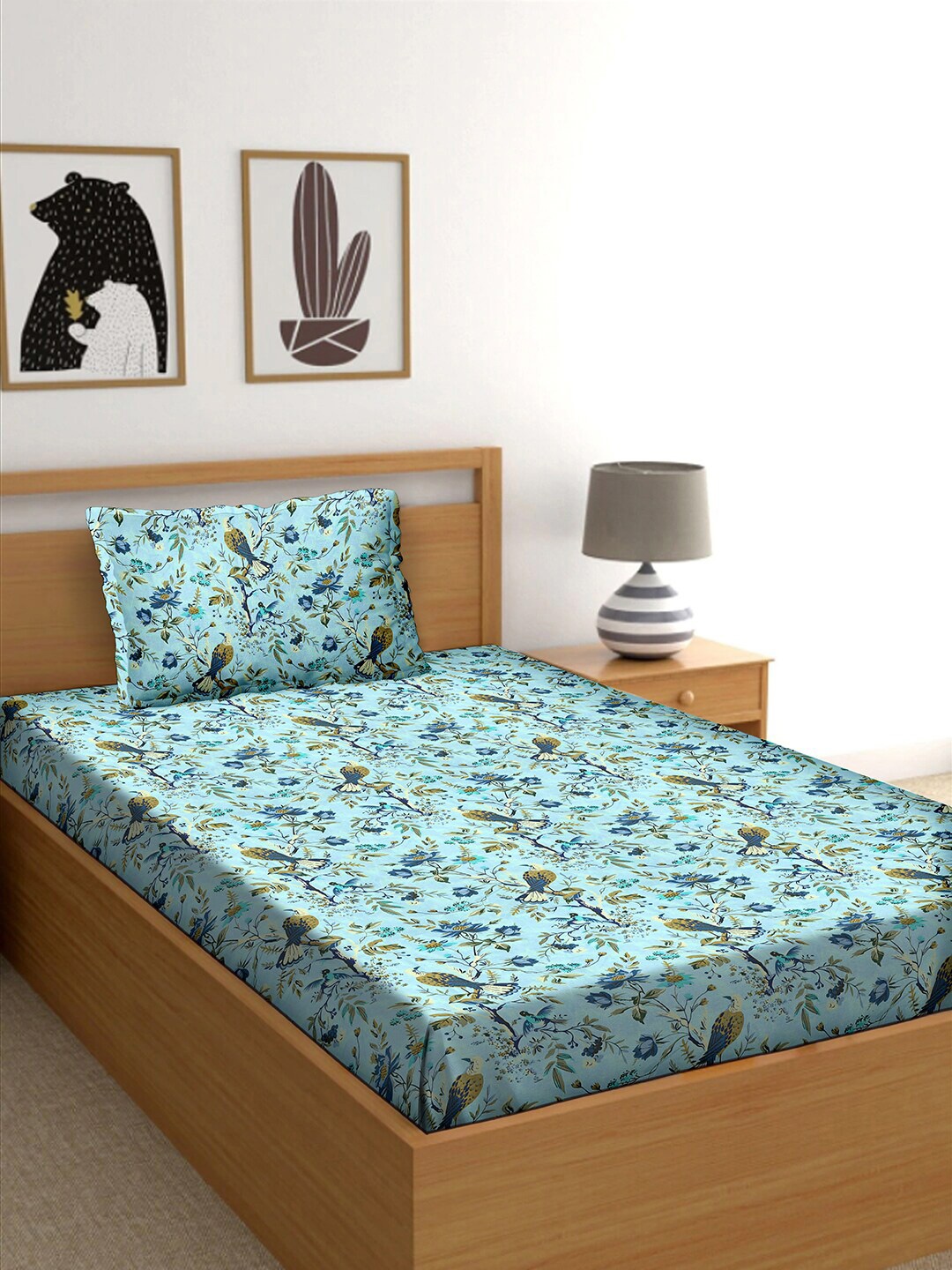 BELLA CASA Classic Collection Blue Floral 210 TC Flat Single Bedsheet With 1 Pillow Cover
BELLA CASA Classic Collection Blue Floral 210 TC Flat Single Bedsheet With 1 Pillow Cover