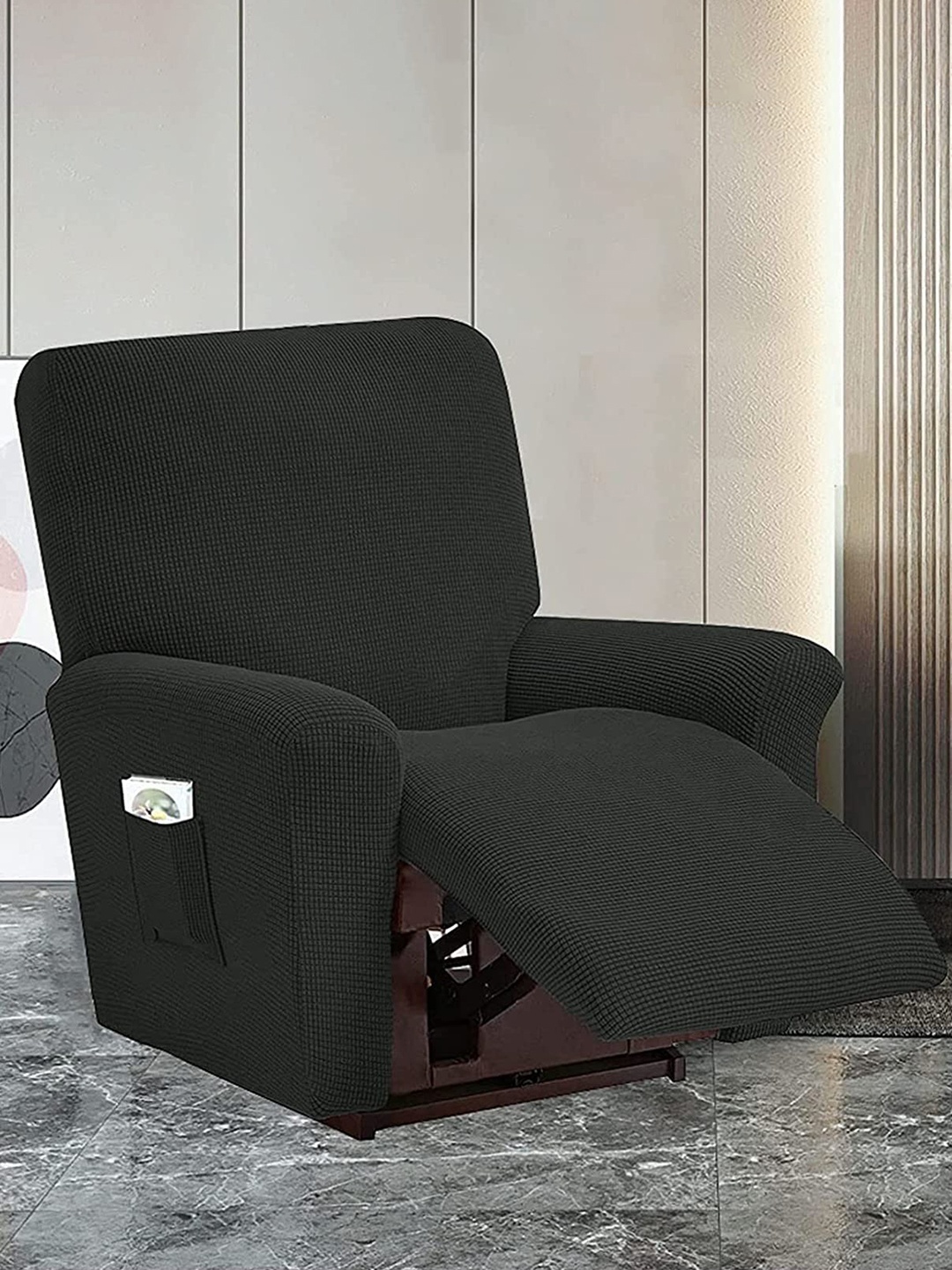 HOUSE OF QUIRK Black 4-Pcs Recliner 1 Seater Jacquard Recliner Chair Covers With Pocket
HOUSE OF QUIRK Black 4-Pcs Recliner 1 Seater Jacquard Recliner Chair Covers With Pocket