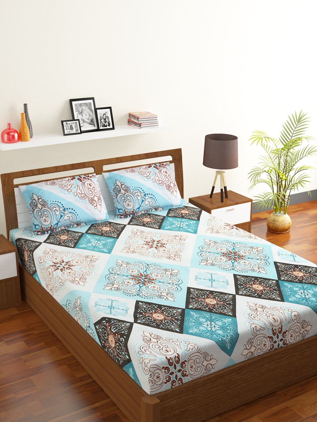 BOMBAY DYEING Blue & Black Ethnic Motifs 144 TC Flat Queen Bedsheet With 2 Pillow Covers
BOMBAY DYEING Blue & Black Ethnic Motifs 144 TC Flat Queen Bedsheet With 2 Pillow Covers