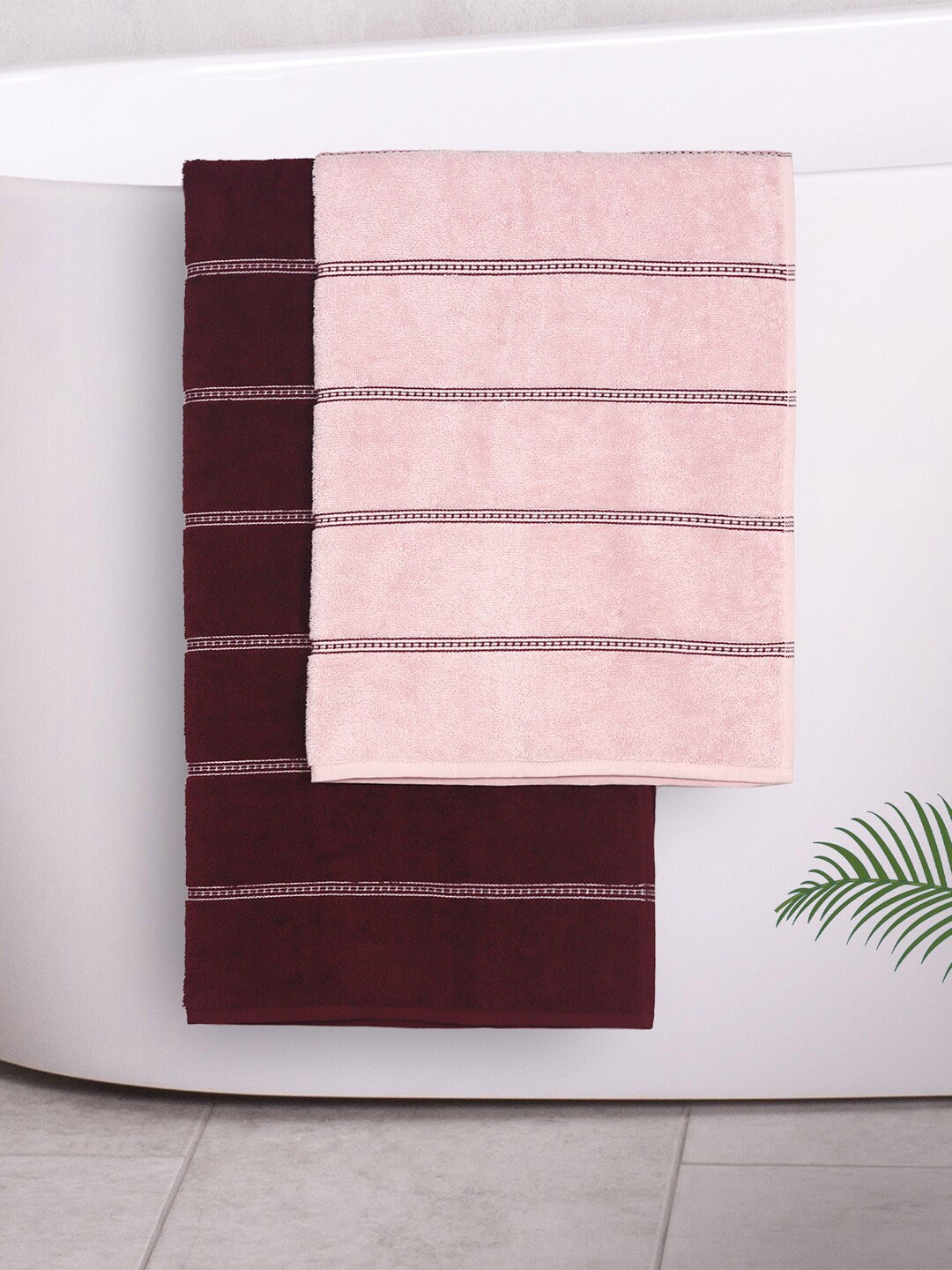 MYTRIDENT JACK JILL Pink Maroon 2 Pcs Striped 500 GSM Pure Cotton His Her Bath Towels
MYTRIDENT JACK JILL Pink Maroon 2 Pcs Striped 500 GSM Pure Cotton His Her Bath Towels