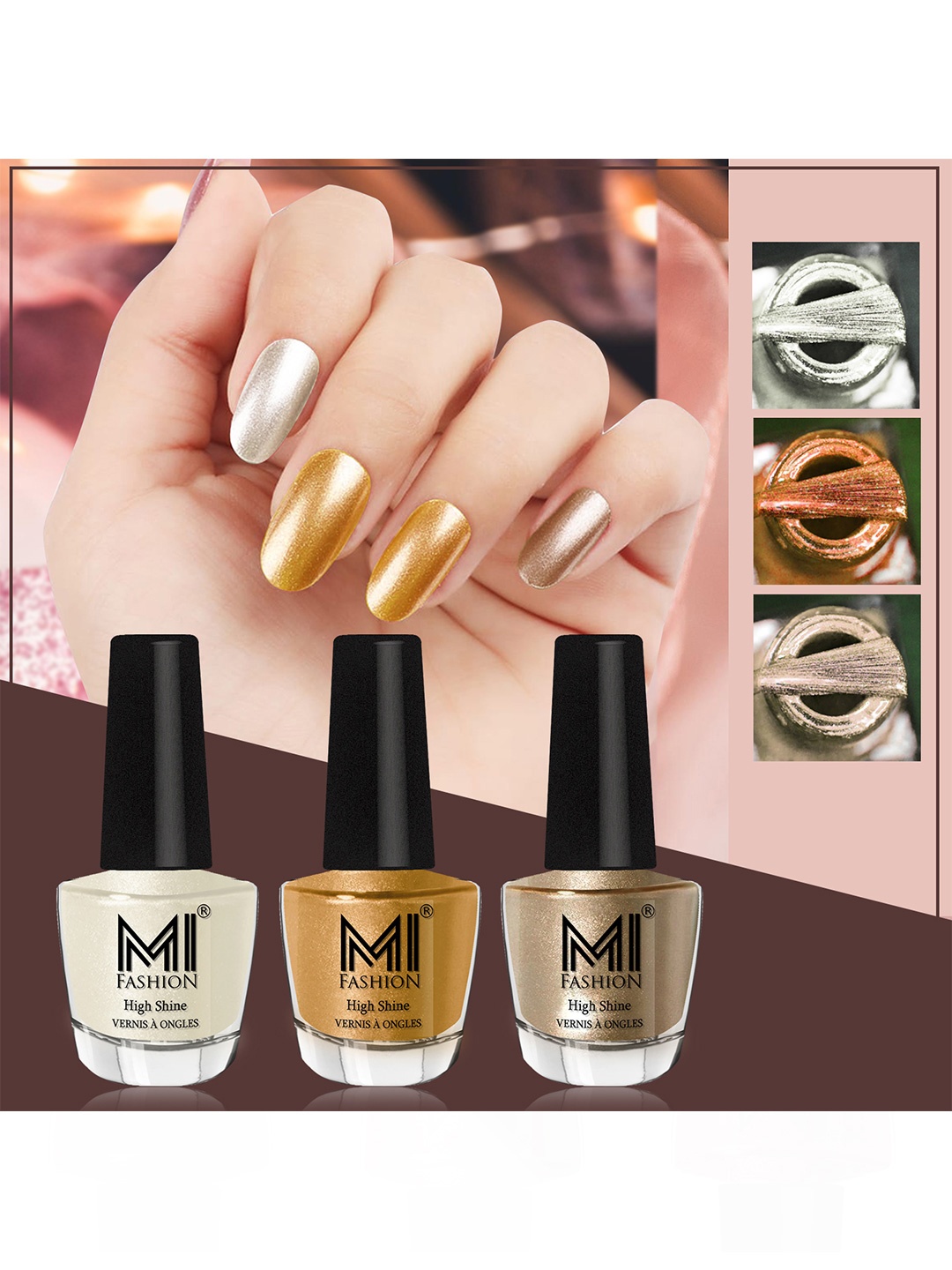 MI FASHION Set of 3 Vernis A Ongles High Shine Long Lasting Shimmer Nail Paint - 12ml each, White
MI FASHION Set of 3 Vernis A Ongles High Shine Long Lasting Shimmer Nail Paint - 12ml each, White