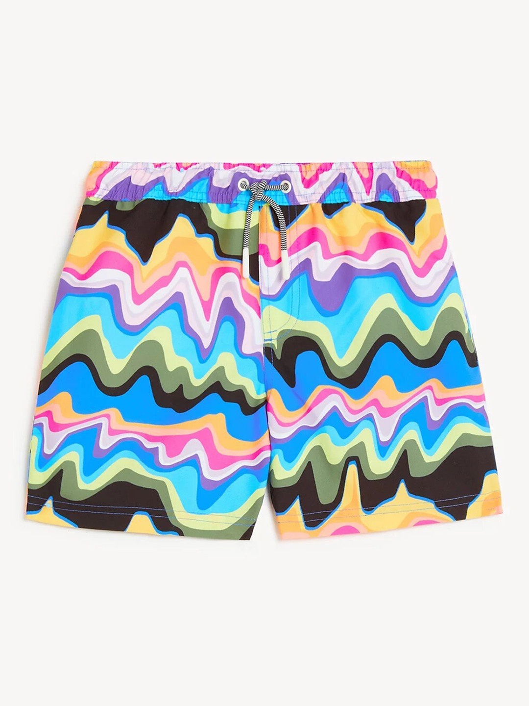 Marks & Spencer Boys Wavey Striped Swim Bottom, Blue