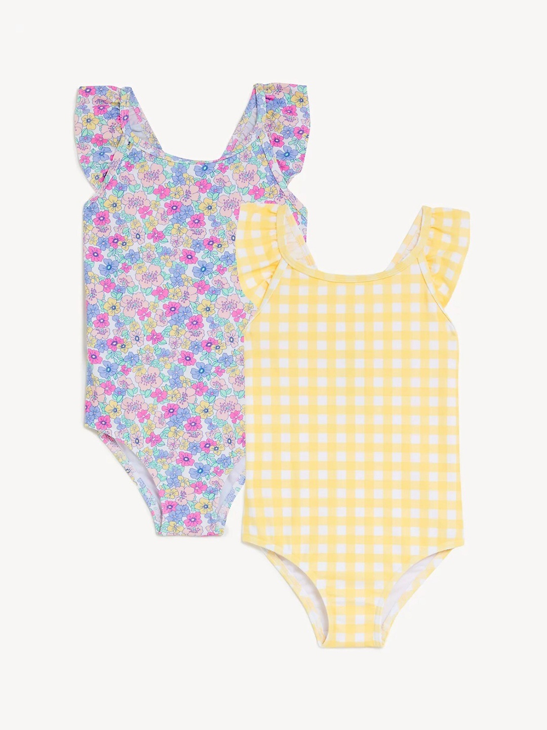 Marks & Spencer Girls Pack Of 2 Printed Frilled Bodysuit, Purple