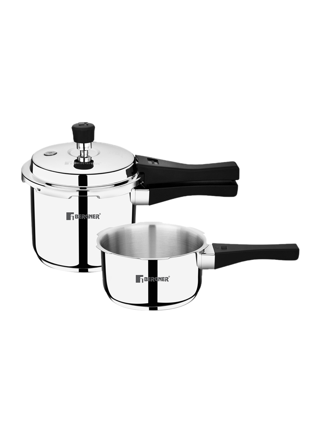 Bergner Sorrento Stainless Steel 2 L & 3 L Induction Base Outer Lid Pressure Cooker Combo
Bergner Sorrento Stainless Steel 2 L & 3 L Induction Base Outer Lid Pressure Cooker Combo