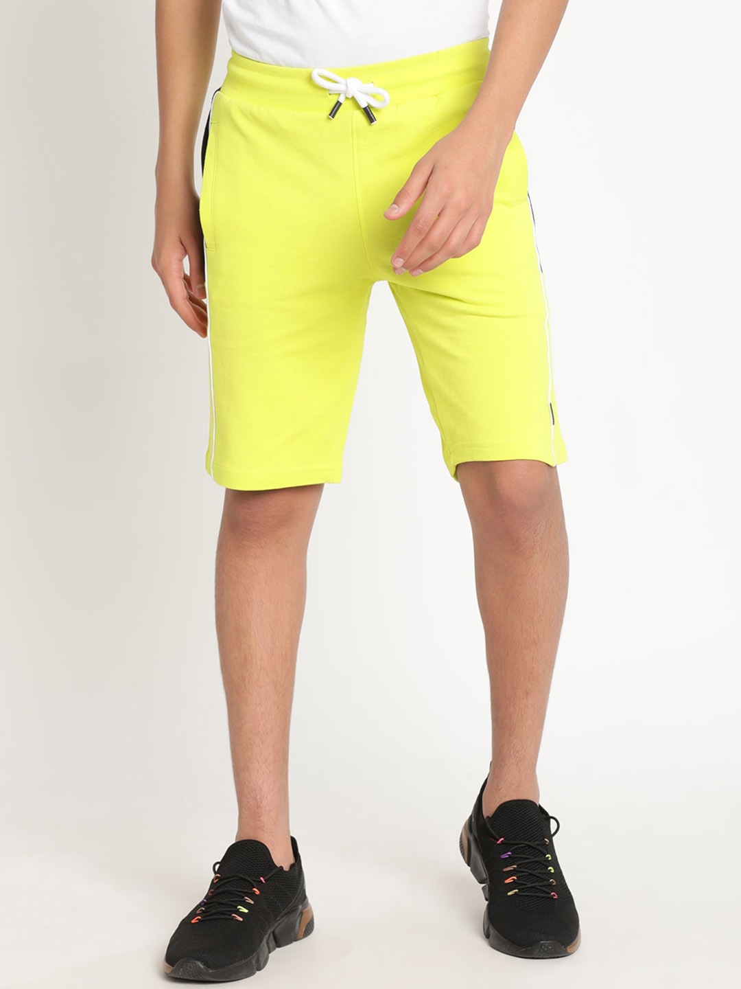 Indian Terrain Boys Slim Fit Cotton Running Shorts, Yellow