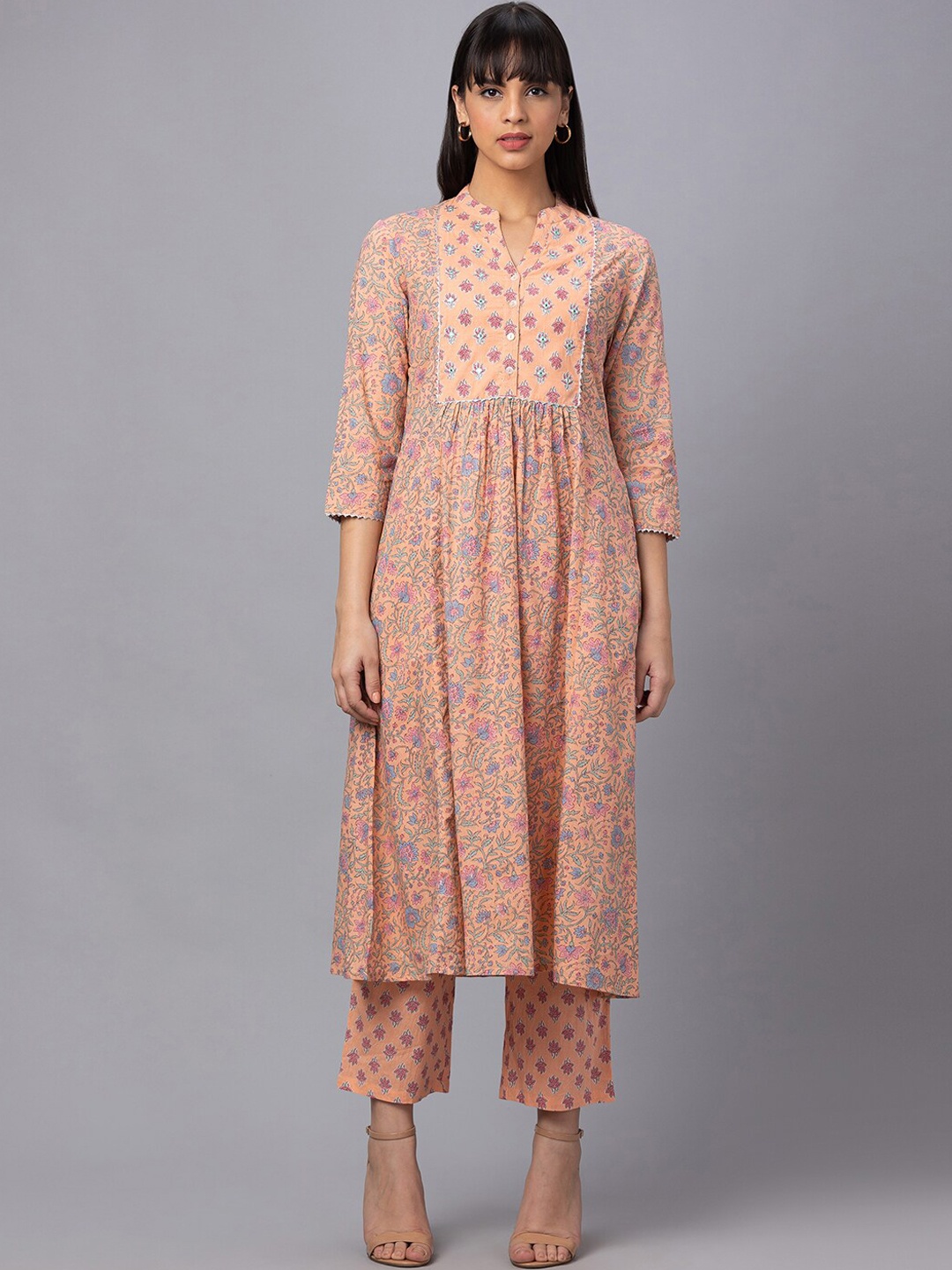 Globus Mandarin Collar Floral Printed Gotta Patti Pure Cotton Kurta With Trousers, Orange
Globus Mandarin Collar Floral Printed Gotta Patti Pure Cotton Kurta With Trousers, Orange
