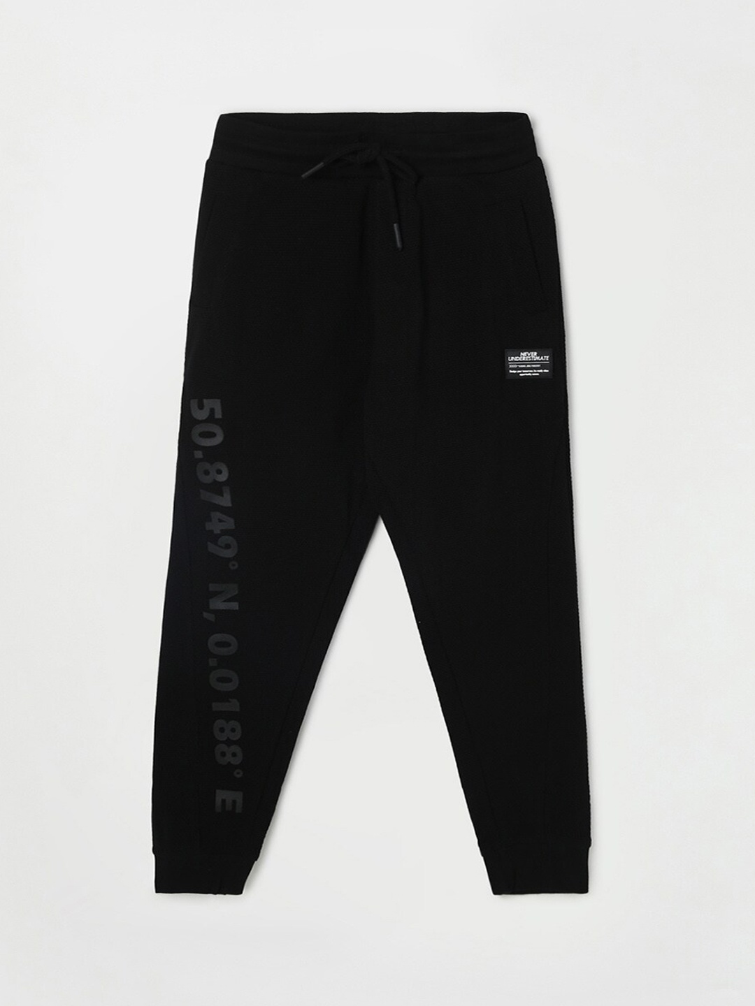 Fame Forever by Lifestyle Boys Pure Cotton Joggers, Black