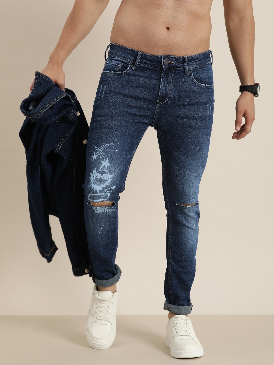 Moda Rapido Men Mid-Rise Skinny Fit Slash Knee Heavy Fade Printed Stretchable Jeans, Navy blue
Moda Rapido Men Mid-Rise Skinny Fit Slash Knee Heavy Fade Printed Stretchable Jeans, Navy blue