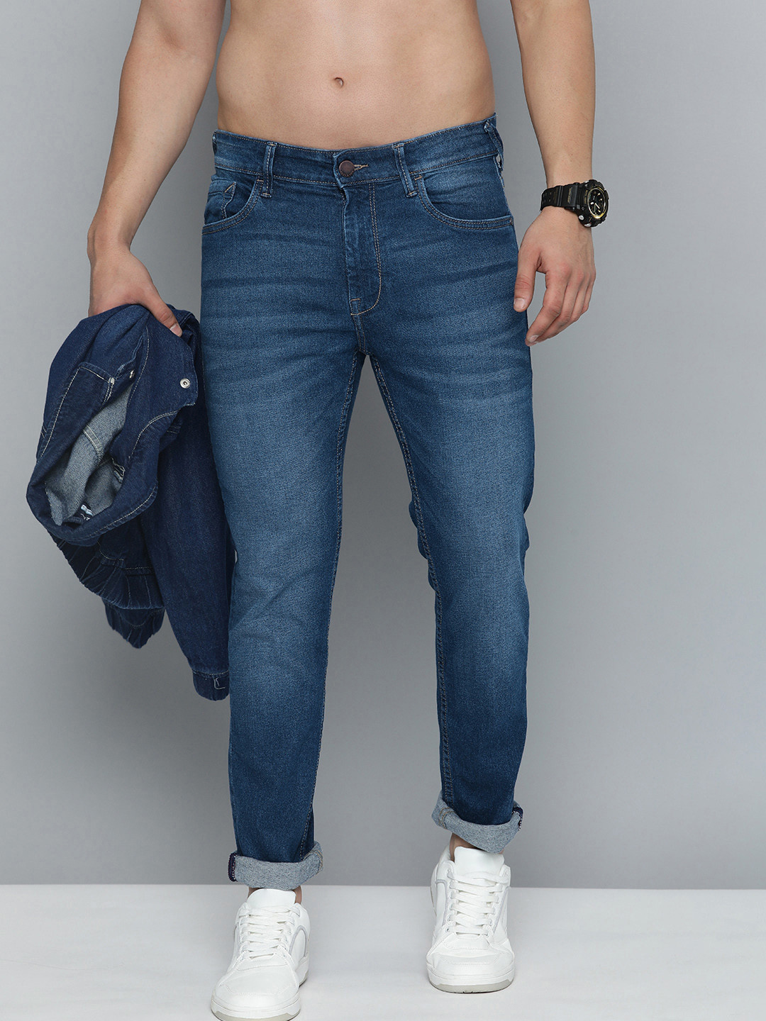 HERE&NOW Men Slim Fit Light Fade Stretchable Jeans, Blue
HERE&NOW Men Slim Fit Light Fade Stretchable Jeans, Blue