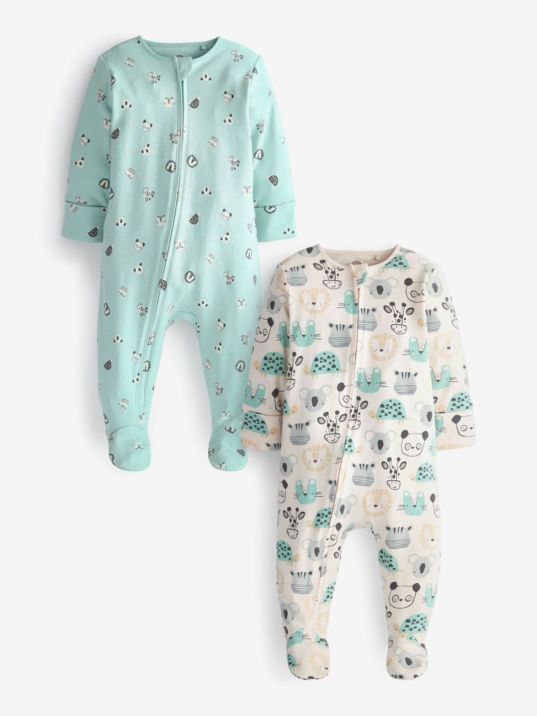 NEXT Infant Kids Pack of 2 Conversational Printed Pure Cotton Zip Sleepsuits, Green
NEXT Infant Kids Pack of 2 Conversational Printed Pure Cotton Zip Sleepsuits, Green