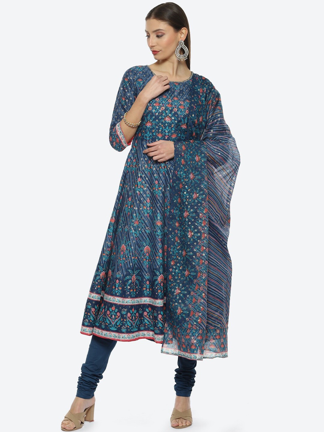 Biba Women Ethnic Motifs Printed Empire Sequinned Kurta with Churidar & Dupatta, Blue
Biba Women Ethnic Motifs Printed Empire Sequinned Kurta with Churidar & Dupatta, Blue