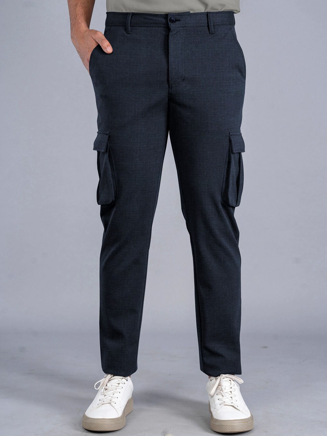 The Pant Project Men Tailored Checked Slim Fit Stretchable Wrinkle Free Cargos Trousers, Grey
The Pant Project Men Tailored Checked Slim Fit Stretchable Wrinkle Free Cargos Trousers, Grey