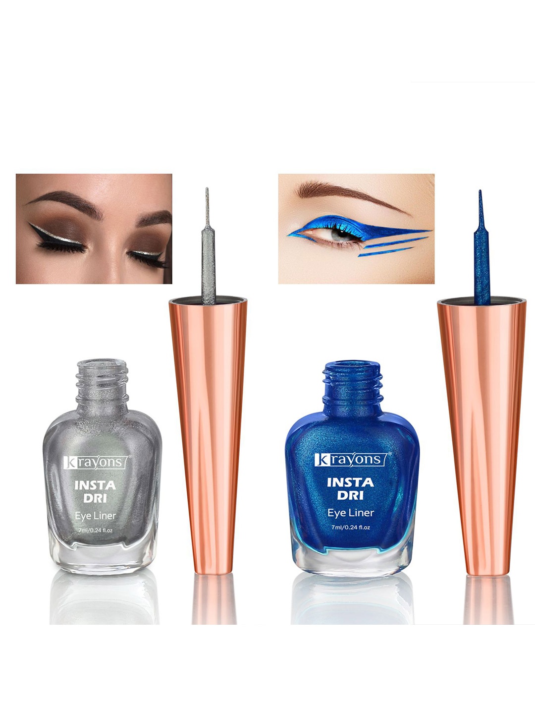 krayons Set of 2 Insta Dri Long-Lasting Sparkling Eyeliner 7ml each - Silver 05 & Blue 07
krayons Set of 2 Insta Dri Long-Lasting Sparkling Eyeliner 7ml each - Silver 05 & Blue 07