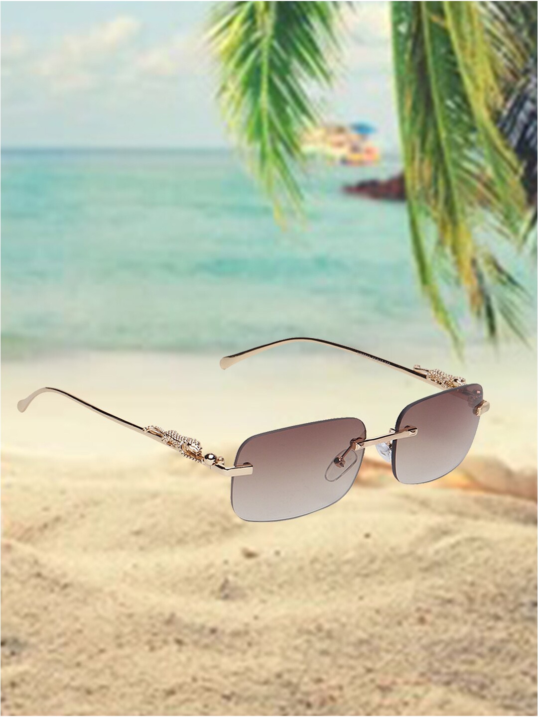 CELEBRITY SUNGLASSES Rectangle Sunglasses with UV Protected Lens CLSG-98012-02, Brown
CELEBRITY SUNGLASSES Rectangle Sunglasses with UV Protected Lens CLSG-98012-02, Brown