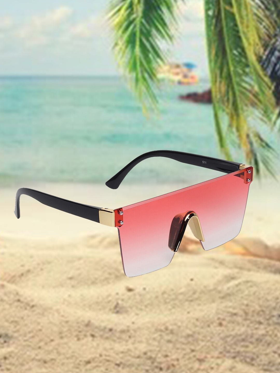CELEBRITY SUNGLASSES Shield Sunglasses Rimless With UV Protected Lens CLSG-511-06, Red
CELEBRITY SUNGLASSES Shield Sunglasses Rimless With UV Protected Lens CLSG-511-06, Red