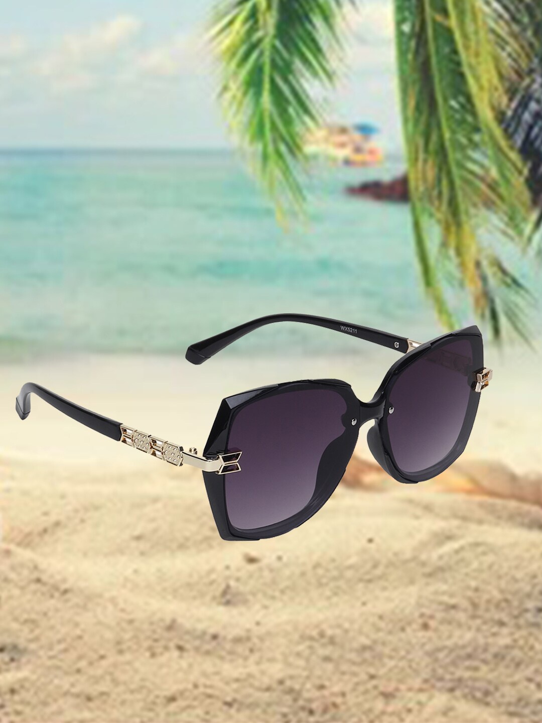 CELEBRITY SUNGLASSES Half Rim Oversized Sunglasses with UV Protected Lens CLSG-5211-01, Black
CELEBRITY SUNGLASSES Half Rim Oversized Sunglasses with UV Protected Lens CLSG-5211-01, Black