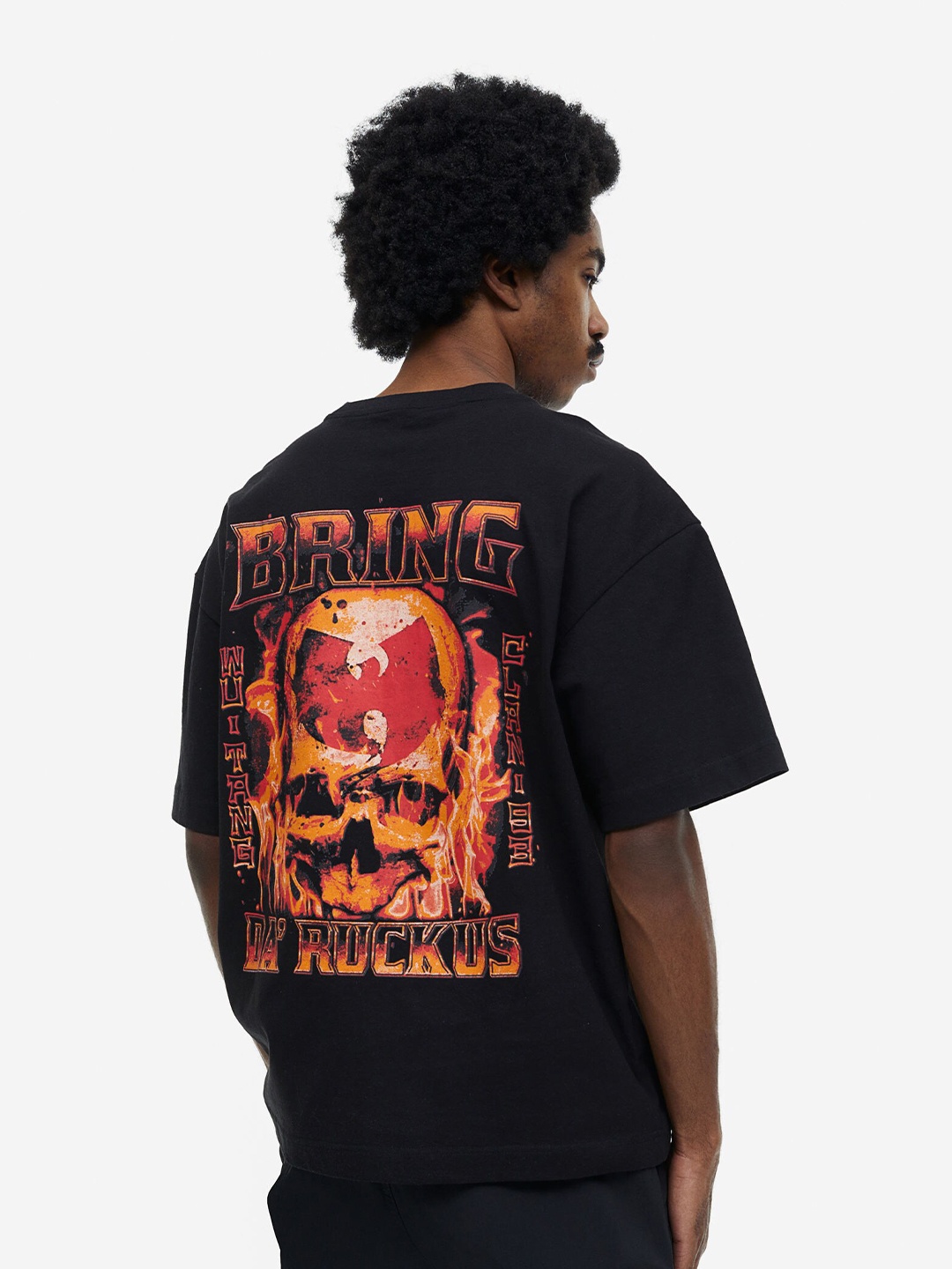 H&M Men Oversized Fit T-Shirt, Black