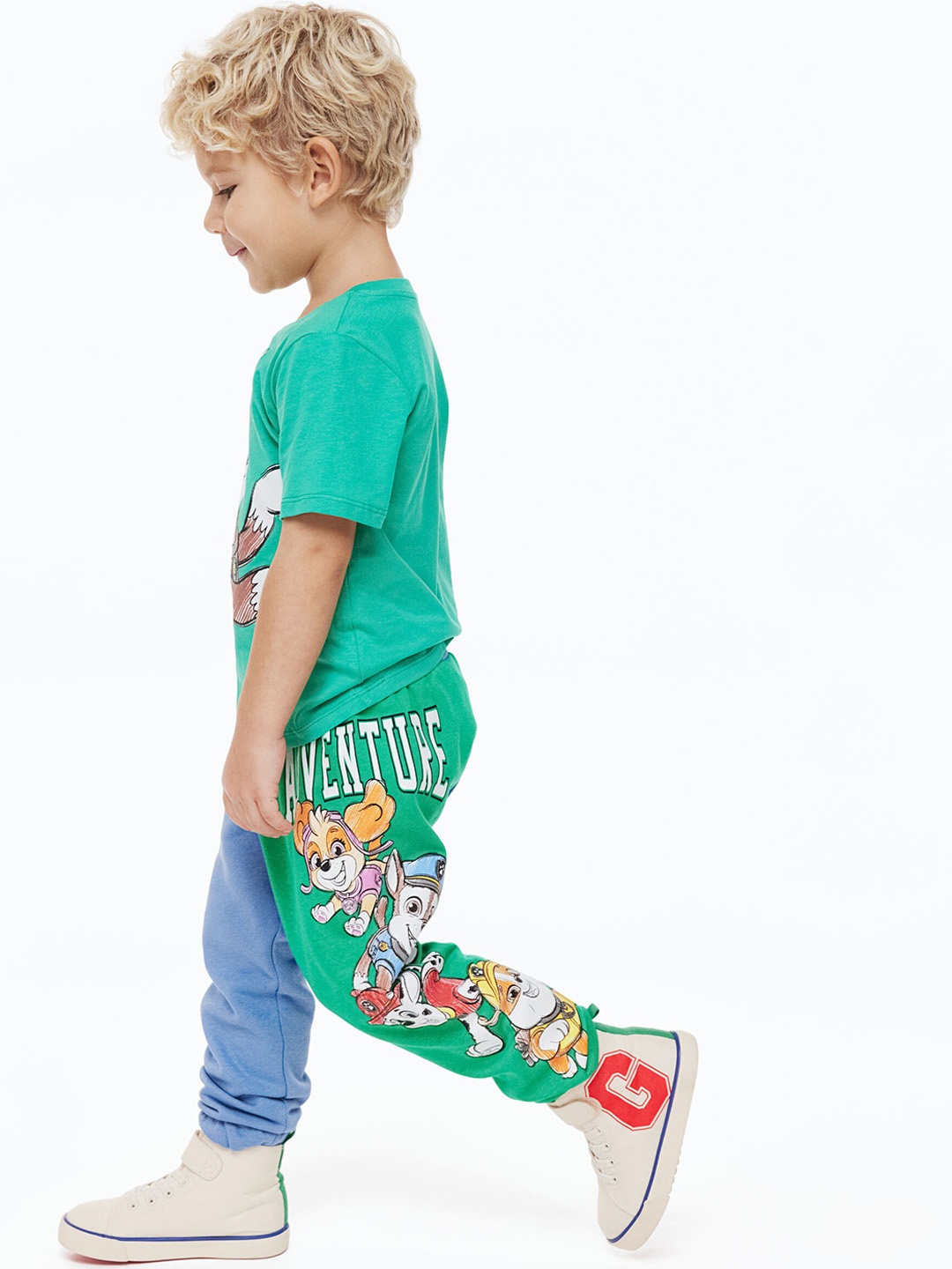 H&M Boys Printed Joggers, Blue