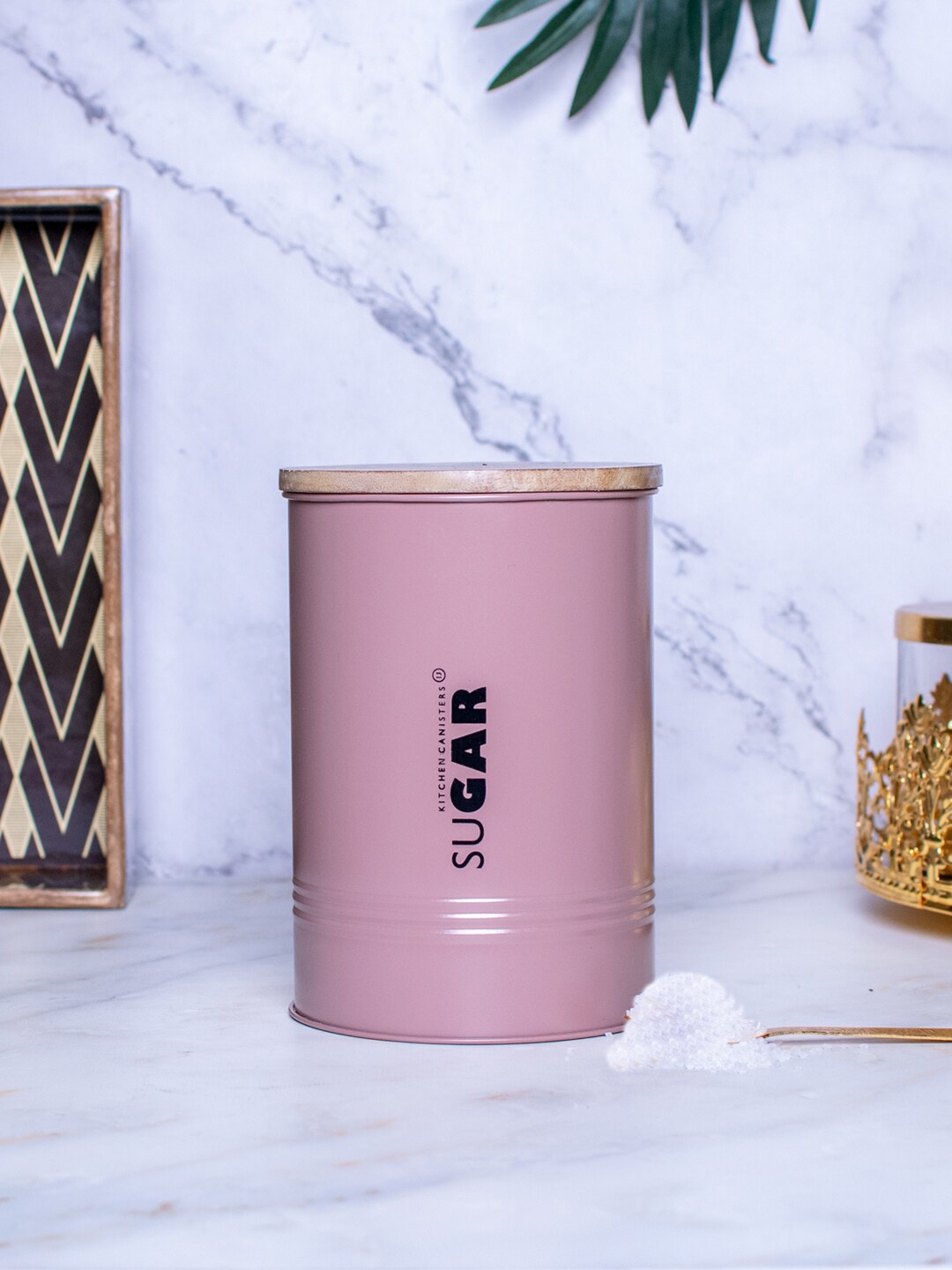 StatueStudio Mauve Metal Airtight Sugar Canister 900 ml