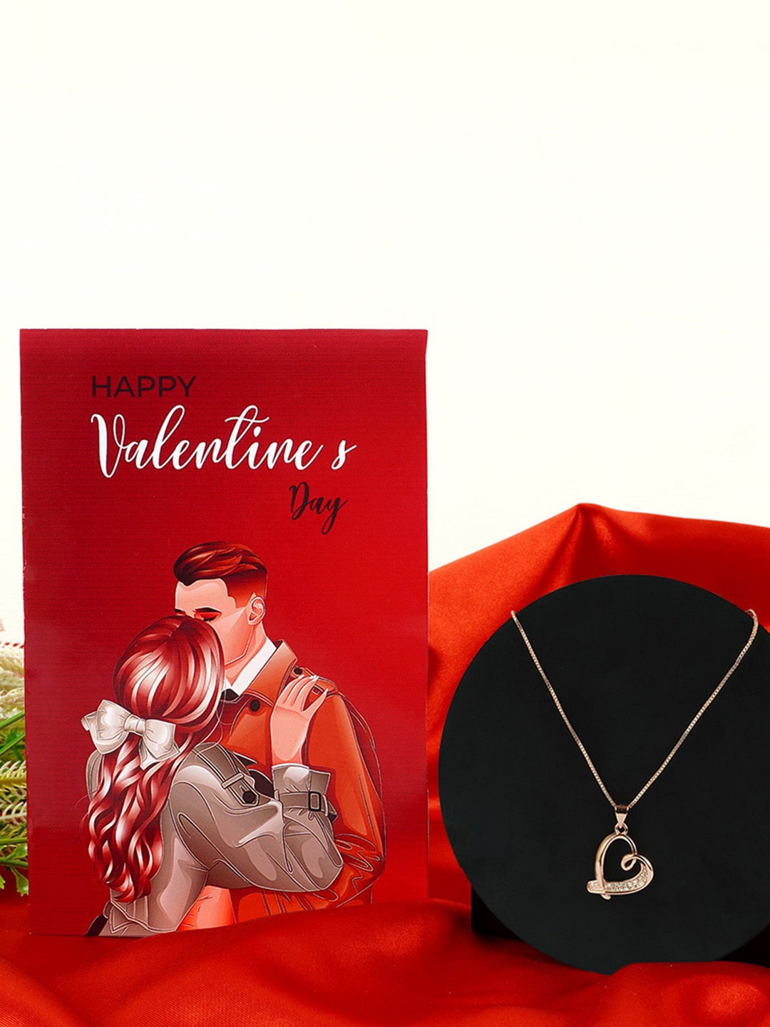 Ferosh Rose Gold-Plated Heart Shaped Pendant With Chain & Valentine's Day Greeting Card
Ferosh Rose Gold-Plated Heart Shaped Pendant With Chain & Valentine's Day Greeting Card