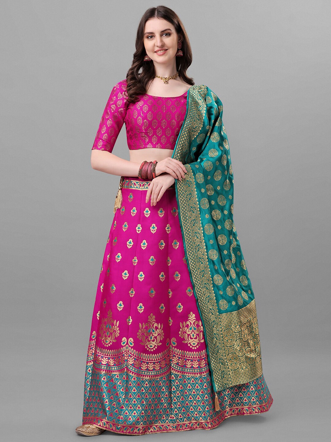 YOYO Fashion Woven Design Semi-Stitched Lehenga & Unstitched Blouse With Dupatta, Pink
YOYO Fashion Woven Design Semi-Stitched Lehenga & Unstitched Blouse With Dupatta, Pink