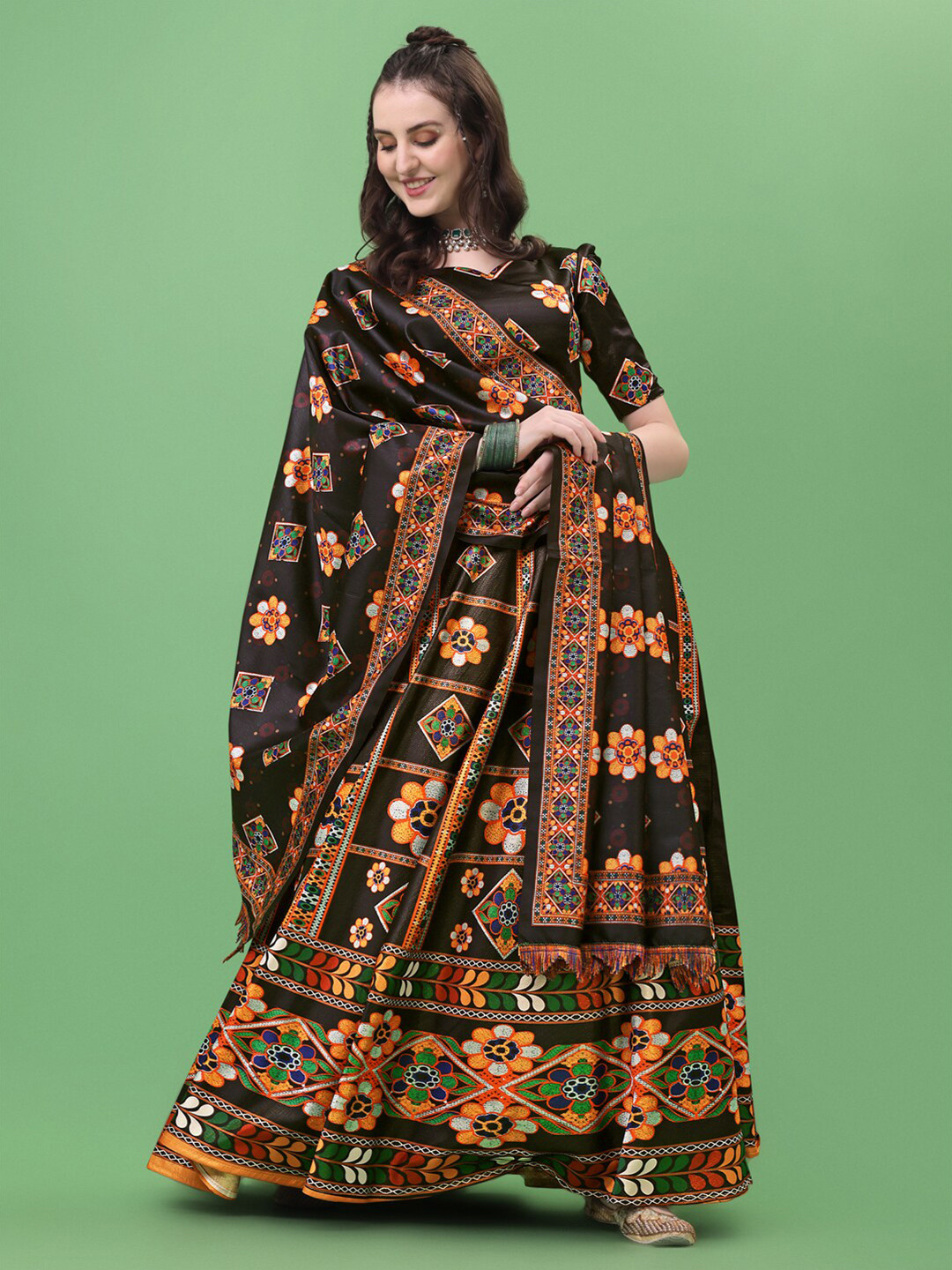 YOYO Fashion Embroidered Semi-Stitched Lehenga & Unstitched Blouse With Dupatta, Black
YOYO Fashion Embroidered Semi-Stitched Lehenga & Unstitched Blouse With Dupatta, Black