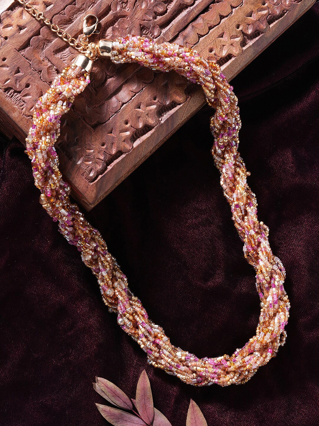 Accessorize London Women Twisted Beaded Necklace, Brown