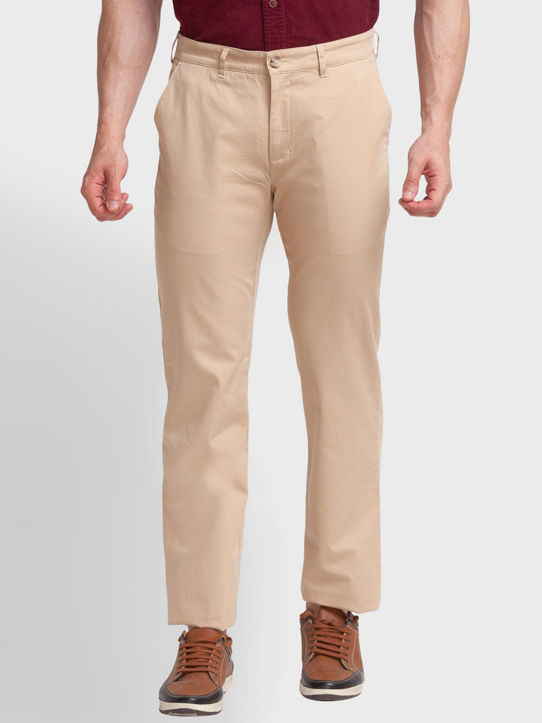 ColorPlus Men Cotton Chinos Trousers, Beige
ColorPlus Men Cotton Chinos Trousers, Beige