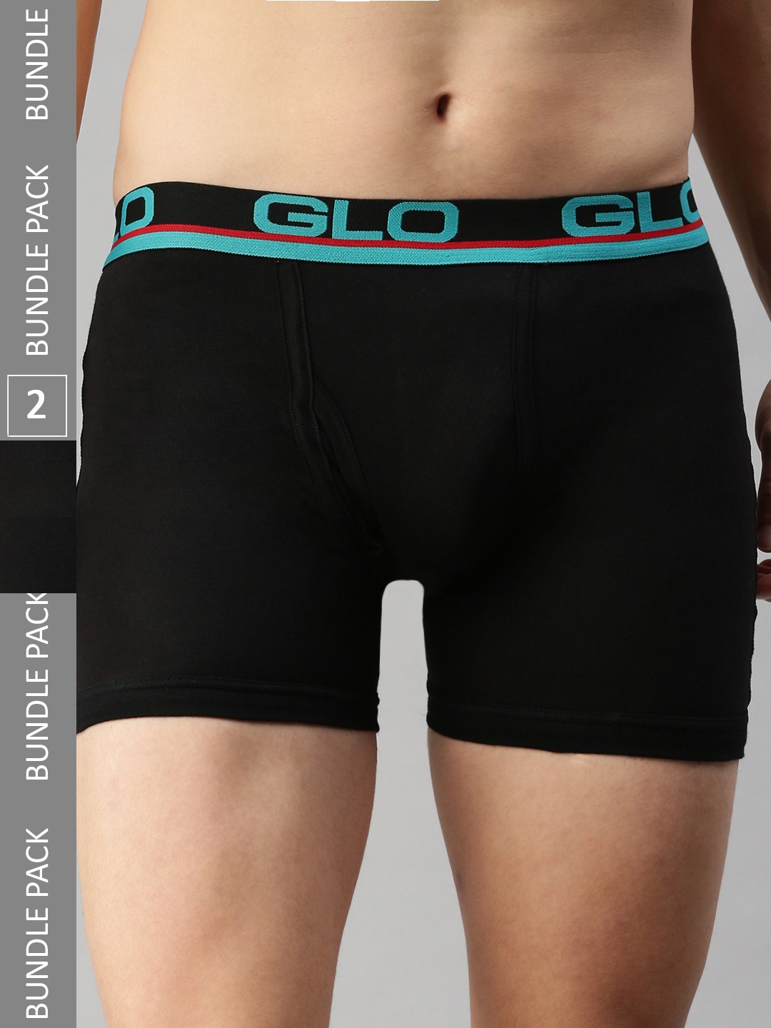 Lux Cozi Pack Of 2 Basic Ribbed Trunks, Black