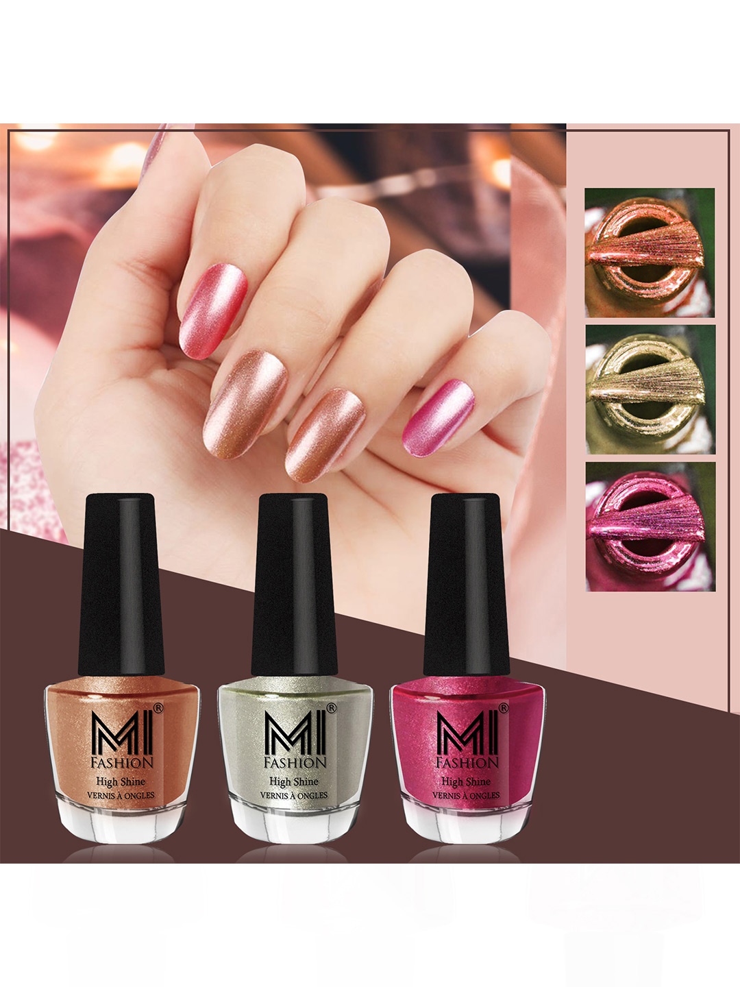 MI FASHION Set of 3 Vernis A Ongles High Shine Shimmer Nail Paints - 12ml Each, Orange
MI FASHION Set of 3 Vernis A Ongles High Shine Shimmer Nail Paints - 12ml Each, Orange