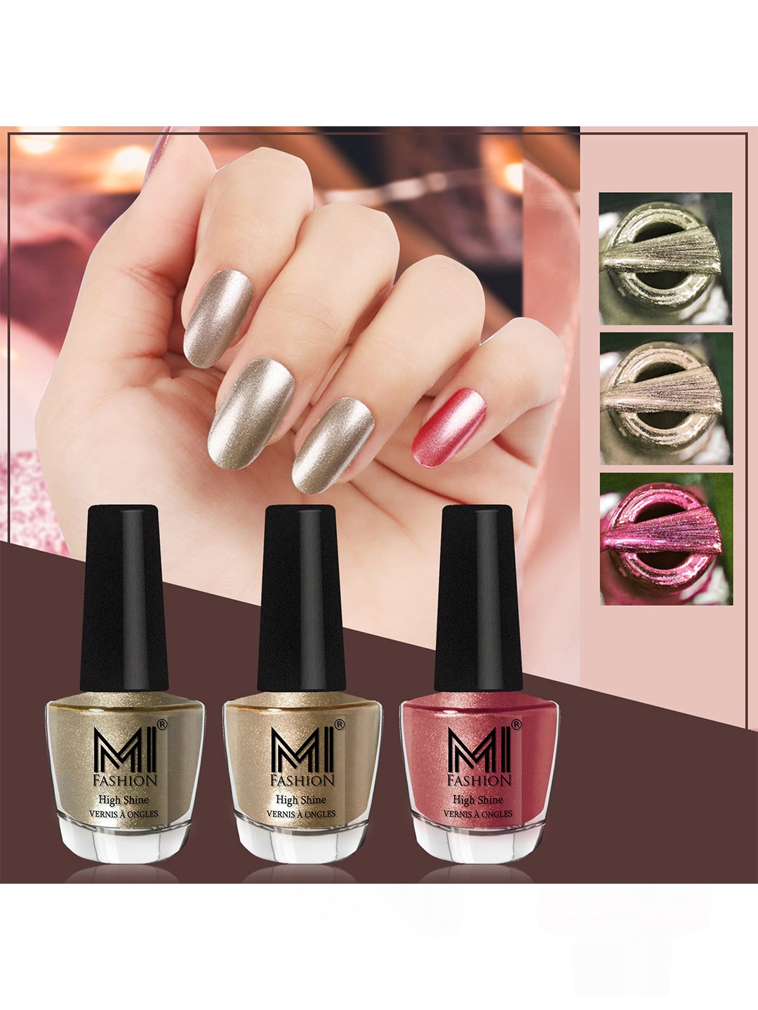 MI FASHION Set of 3 Vernis A Ongles High Shine Long Lasting Shimmer Nail Paint - 12ml each, Yellow
MI FASHION Set of 3 Vernis A Ongles High Shine Long Lasting Shimmer Nail Paint - 12ml each, Yellow