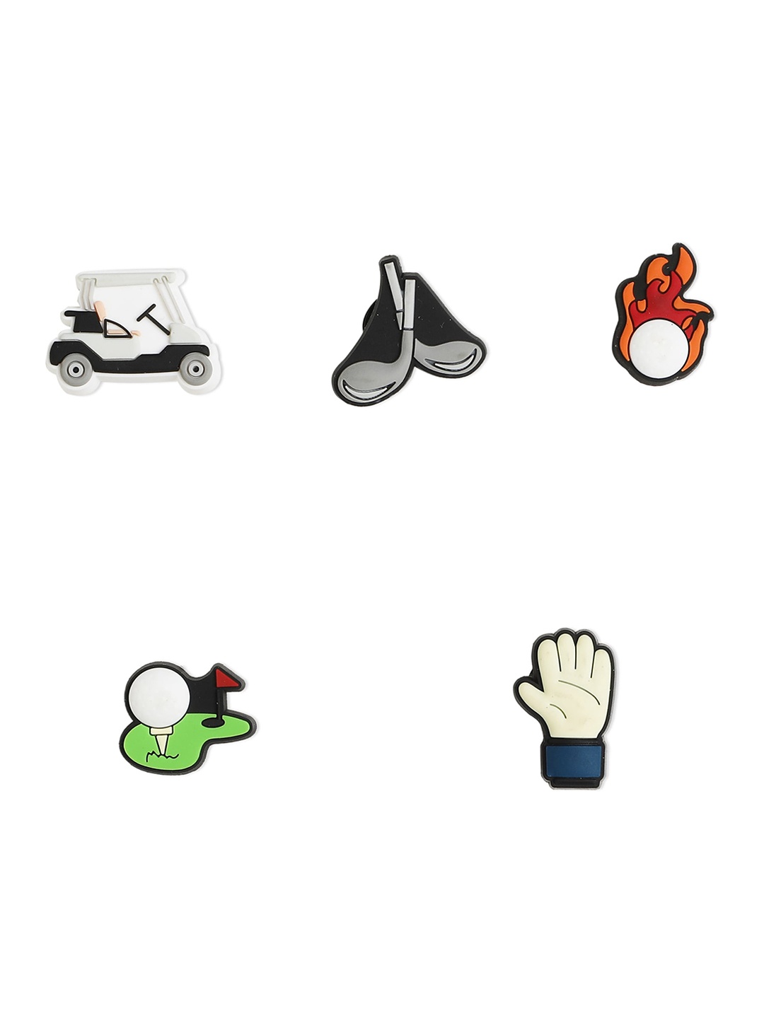 Crocs Set Of 5 Gone Golfin Jibbitz Shoe Charms, Grey