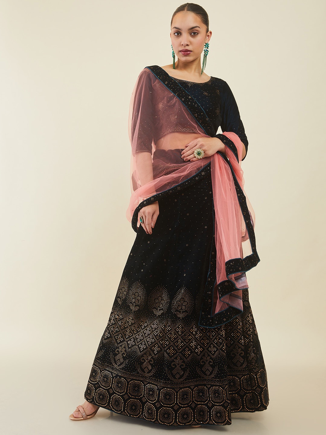 Soch Embellished Beads and Stones Unstitched Lehenga & Blouse With Dupatta, Blue
Soch Embellished Beads and Stones Unstitched Lehenga & Blouse With Dupatta, Blue
