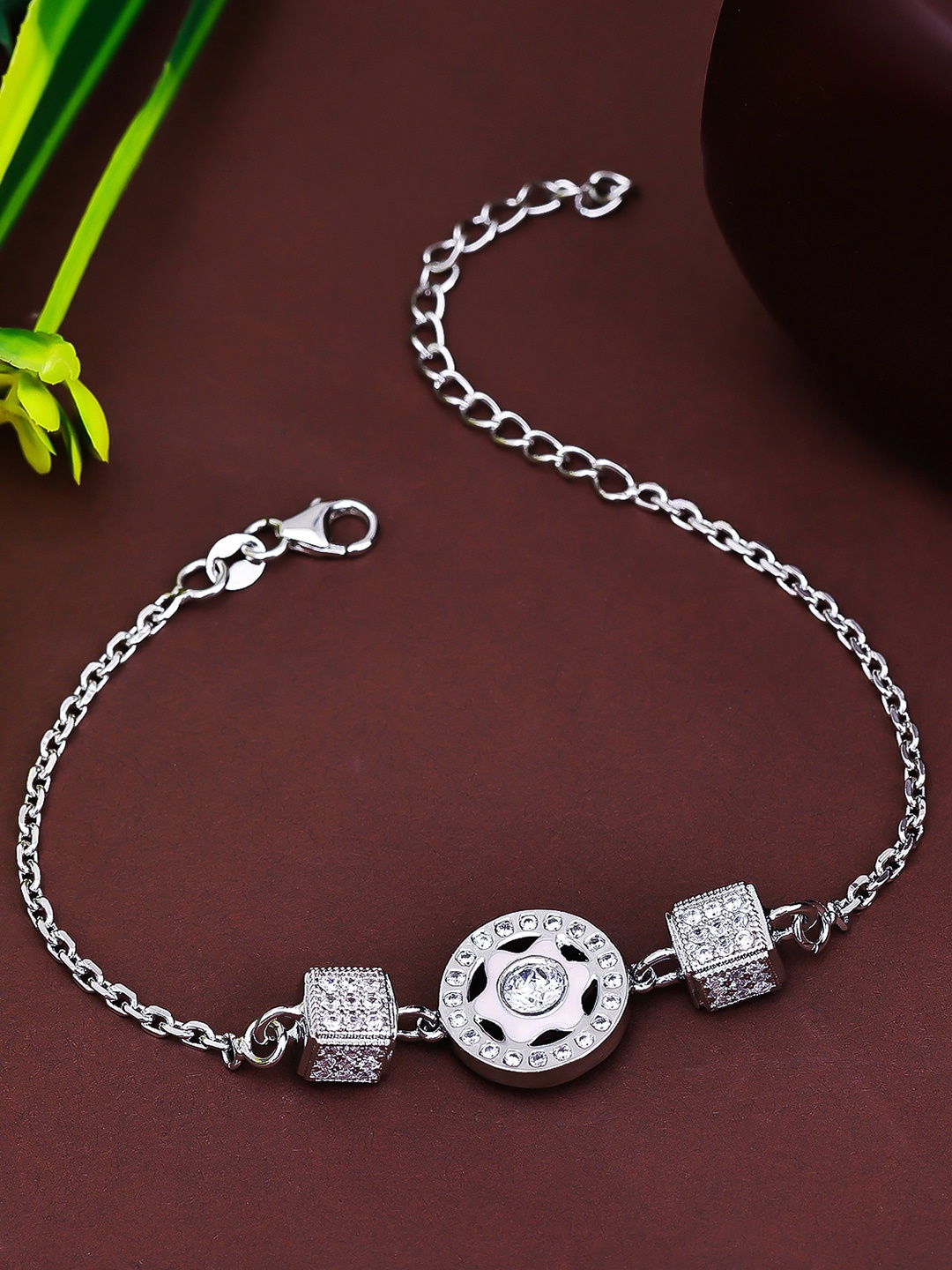 Pissara by Sukkhi Women 925 Sterling Silver Cubic Zirconia Silver-Plated Charm Bracelet
Pissara by Sukkhi Women 925 Sterling Silver Cubic Zirconia Silver-Plated Charm Bracelet