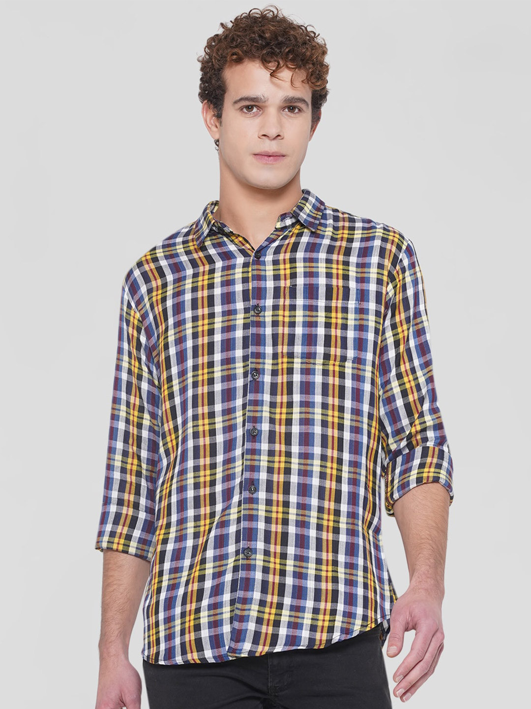 Vastraa Fusion Men Tartan Checked Full Sleeves Casual Shirt, Blue
Vastraa Fusion Men Tartan Checked Full Sleeves Casual Shirt, Blue