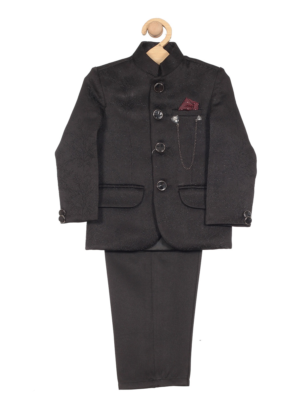 Lil Lollipop Boys Embellished Bandhgala Blazer Single-Breasted Two-Piece Suit, Black
Lil Lollipop Boys Embellished Bandhgala Blazer Single-Breasted Two-Piece Suit, Black