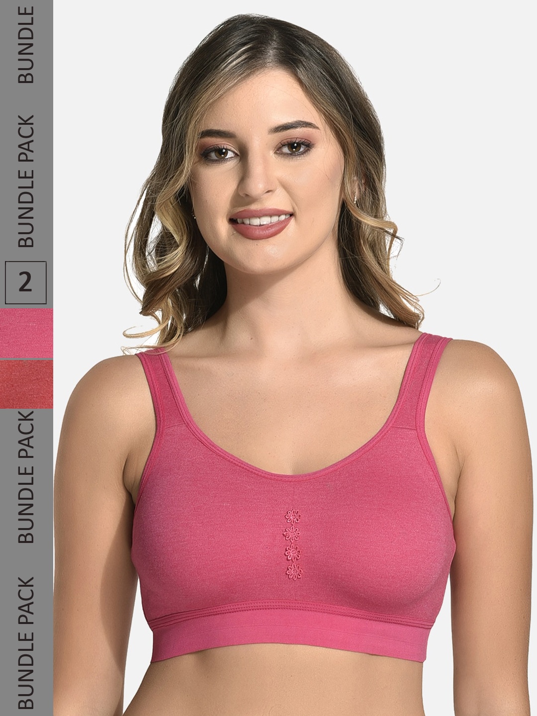 StyFun Pack Of 2 Non Padded Seamless All Day Comfort Dry Fit Sports Workout Bra, Pink
StyFun Pack Of 2 Non Padded Seamless All Day Comfort Dry Fit Sports Workout Bra, Pink