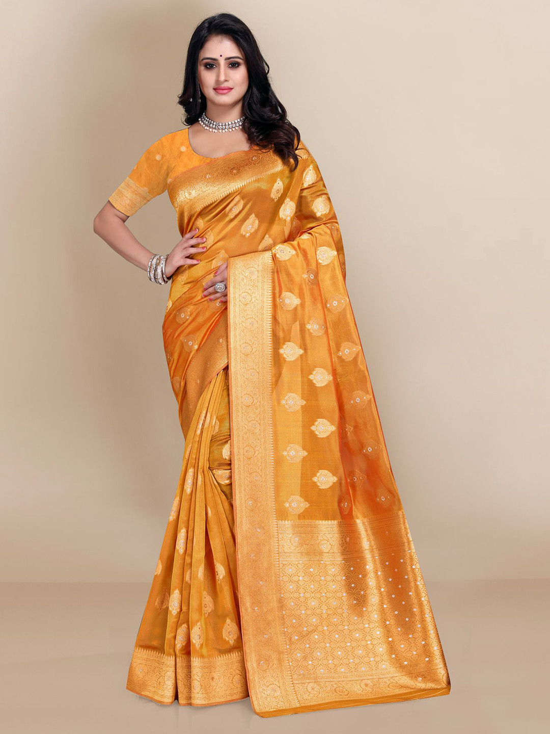 VAIRAGEE Woven Design Zari Organza Banarasi Saree, Yellow
VAIRAGEE Woven Design Zari Organza Banarasi Saree, Yellow