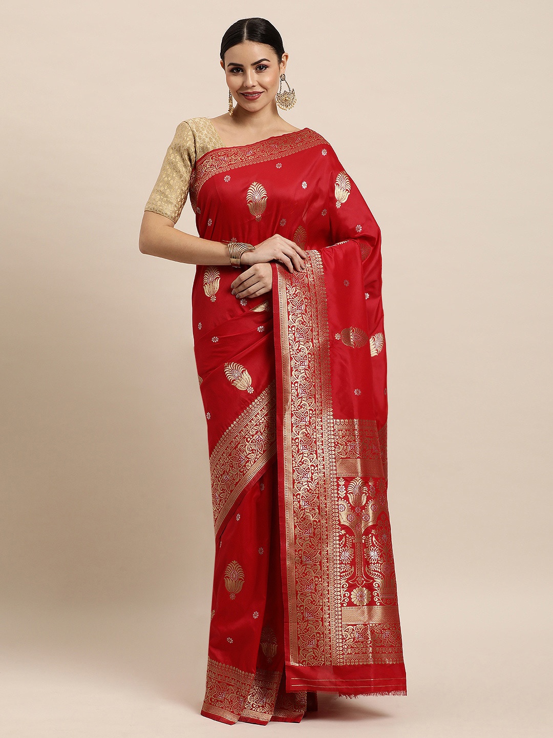 Royal Rajgharana Saree Ethnic Motifs Woven Design Zari Pure Silk Banarasi Sarees, Red
Royal Rajgharana Saree Ethnic Motifs Woven Design Zari Pure Silk Banarasi Sarees, Red