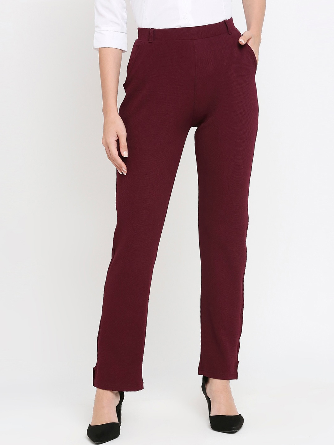 Smarty Pants Women Relaxed Straight Leg Straight Fit Easy Wash Cotton Formal Trousers, Burgundy
Smarty Pants Women Relaxed Straight Leg Straight Fit Easy Wash Cotton Formal Trousers, Burgundy