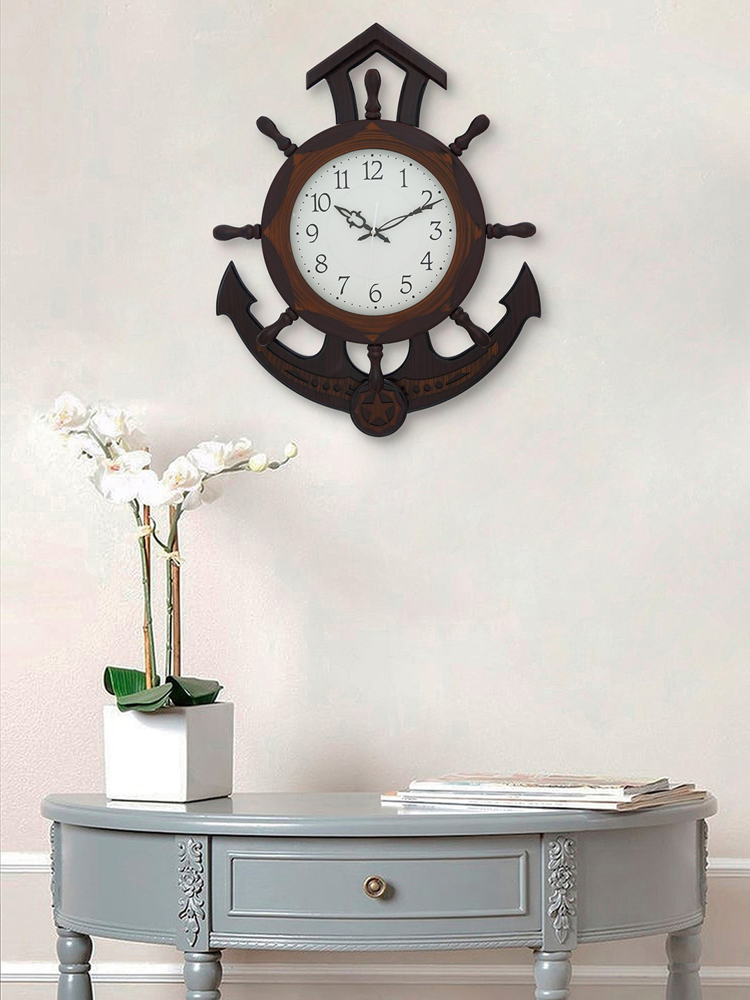 eCraftIndia Brown & White Abstract Shaped Wooden Pendulum Analogue Contemporary Wall Clock
eCraftIndia Brown & White Abstract Shaped Wooden Pendulum Analogue Contemporary Wall Clock