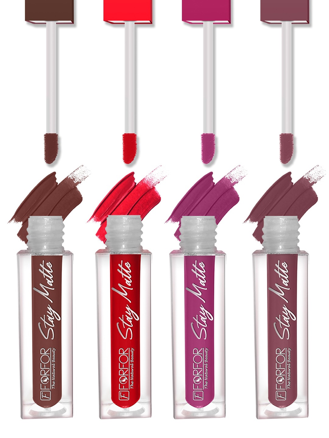 FORFOR Set of 4 Stay Matte Waterproof & Long Lasting Mini Liquid Lipsticks - 2.5 ml each, Multi
FORFOR Set of 4 Stay Matte Waterproof & Long Lasting Mini Liquid Lipsticks - 2.5 ml each, Multi
