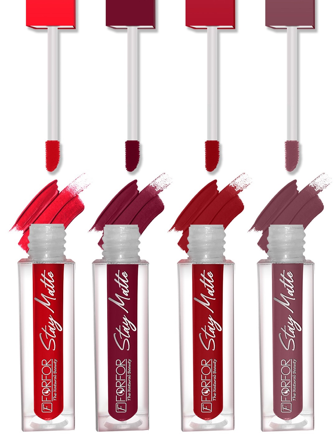 FORFOR Set of 4 Stay Matte Waterproof & Long Lasting Mini Liquid Lipsticks - 2.5 ml each, Multi
FORFOR Set of 4 Stay Matte Waterproof & Long Lasting Mini Liquid Lipsticks - 2.5 ml each, Multi