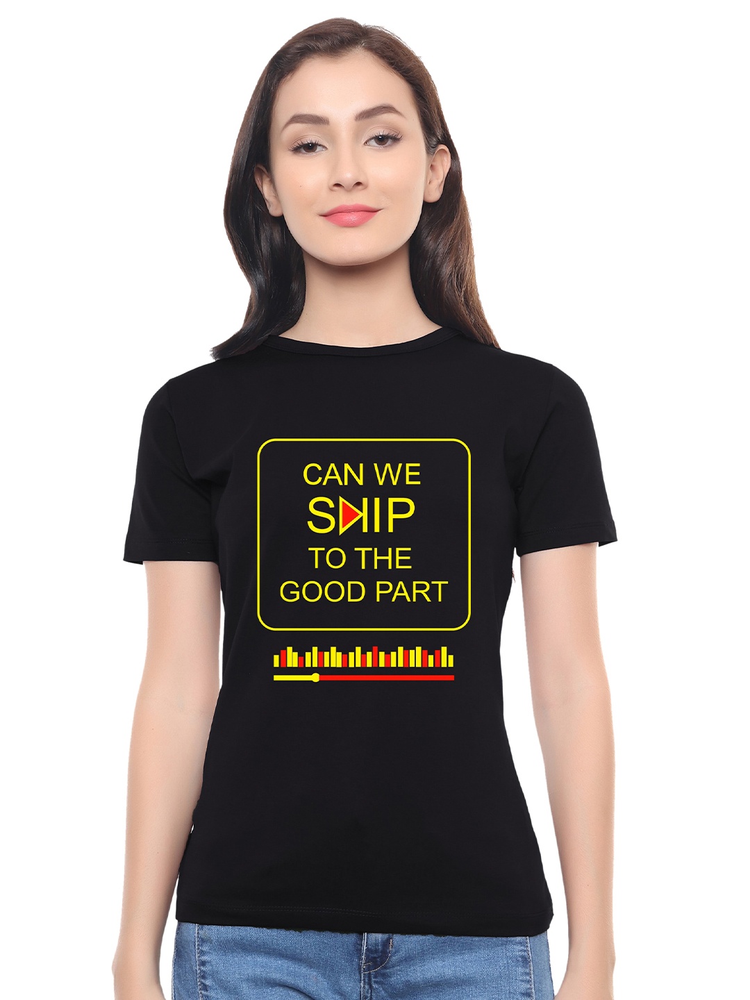 XOXO Design Typography Printed Cotton T-shirt, Black