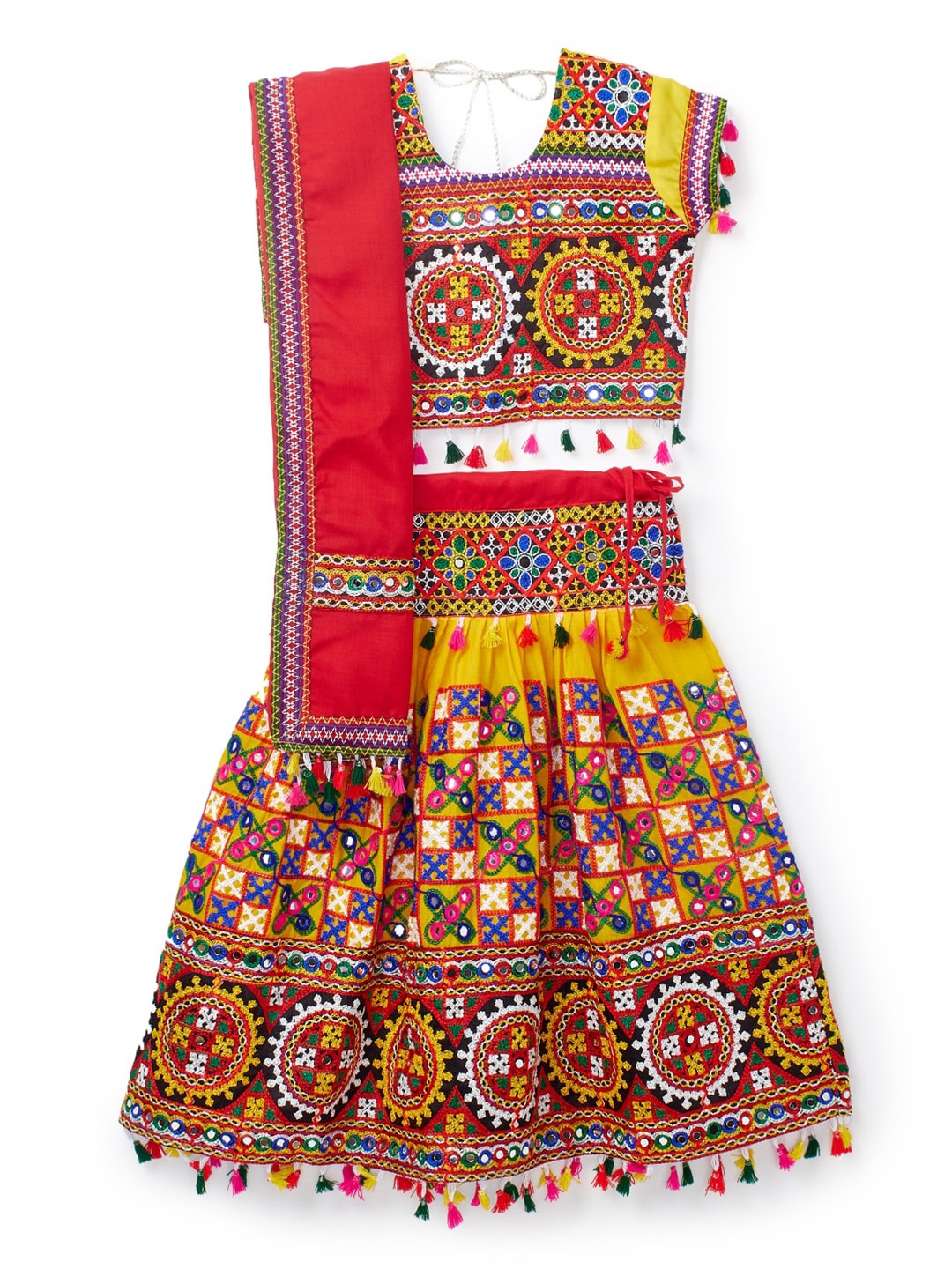 BANJARA INDIA Girls Kutchi Embroidered Cotton Ready to Wear Lehenga & Blouse With Dupatta, Yellow
BANJARA INDIA Girls Kutchi Embroidered Cotton Ready to Wear Lehenga & Blouse With Dupatta, Yellow