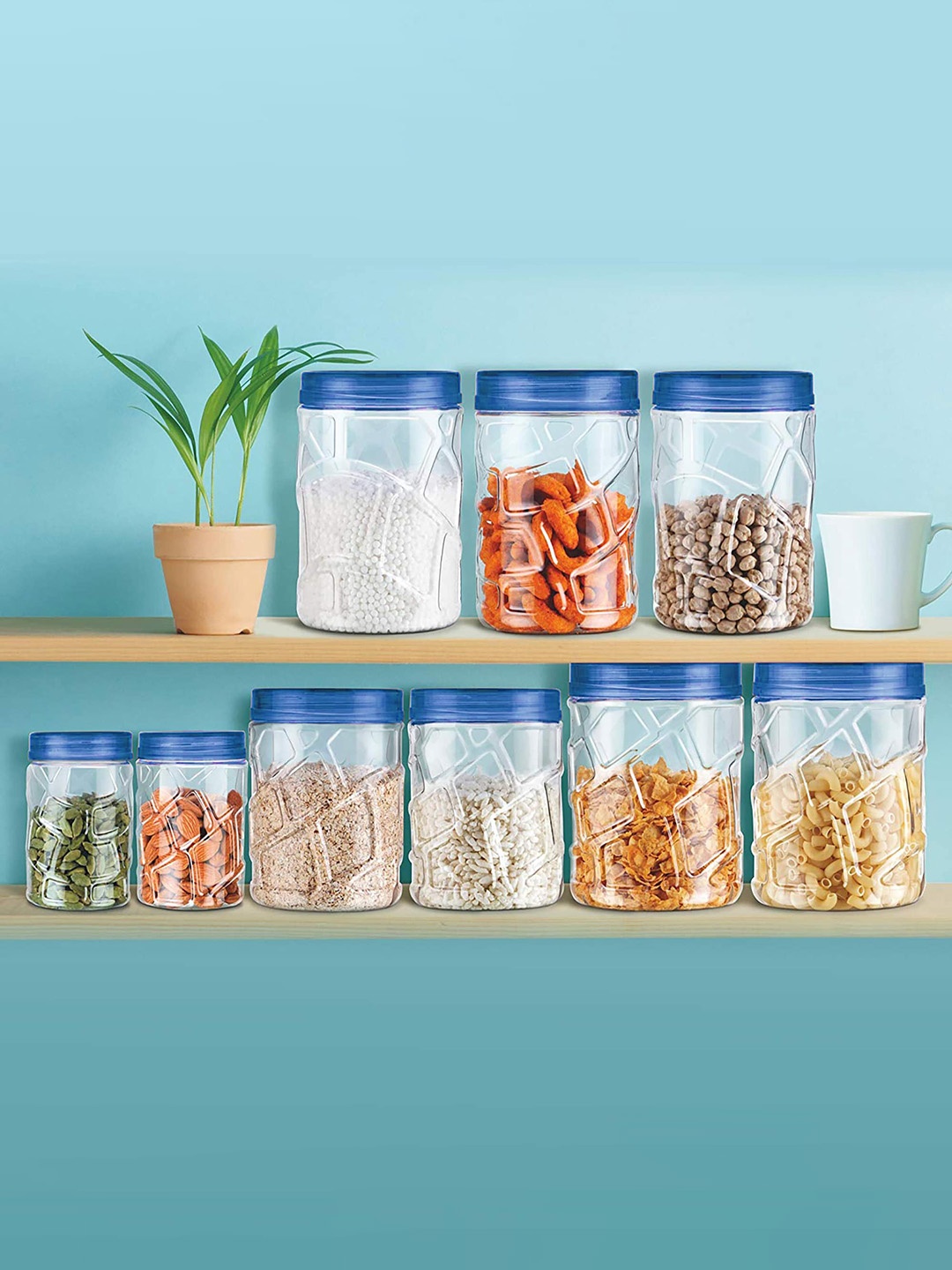 Milton Vitro Pet Jar Set 18 Pcs Blue Containers 6 pcs x 230ml 6 pcs x 600ml 6 pcs x 1.18 L
Milton Vitro Pet Jar Set 18 Pcs Blue Containers 6 pcs x 230ml 6 pcs x 600ml 6 pcs x 1.18 L