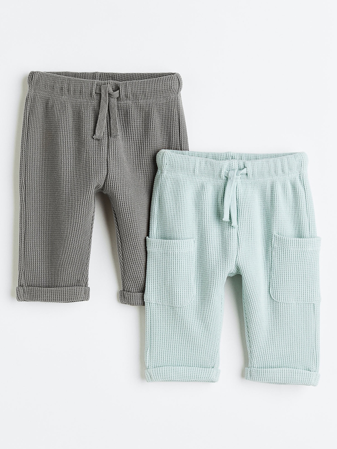 H&M Boys 2-Pack Pure Cotton Joggers, Grey