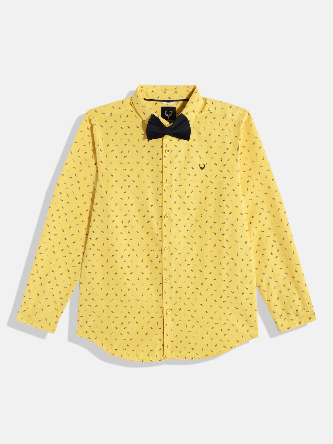 Allen Solly Junior Boys Slim Fit Conversational Printed Casual Shirt with Bow, Yellow
Allen Solly Junior Boys Slim Fit Conversational Printed Casual Shirt with Bow, Yellow